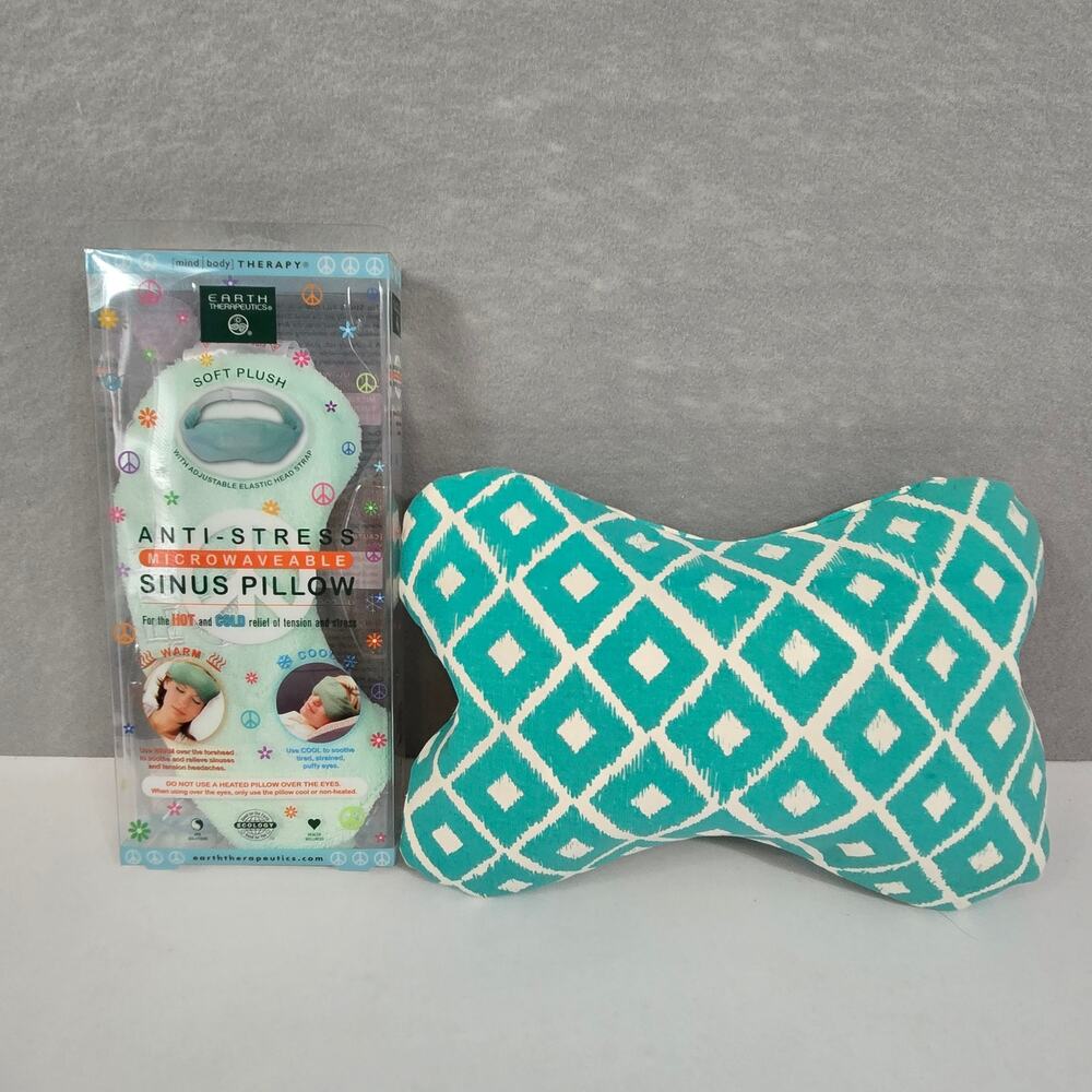 Anti-Stress Sinus Pillow Microwaveable by Earth Theraputics NEW Sea Foam Green